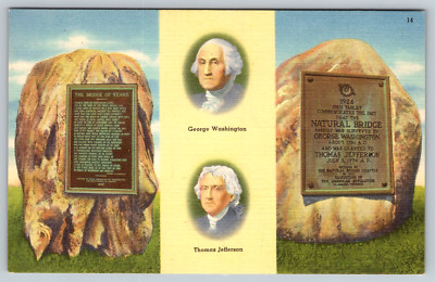 George Bridge Natural Thomas Jefferson King Bury Lord c1940s Vintage Postcard