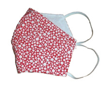 Face Mask Durable Cotton Washable Fun Red White dot Reversible Stylish Design
