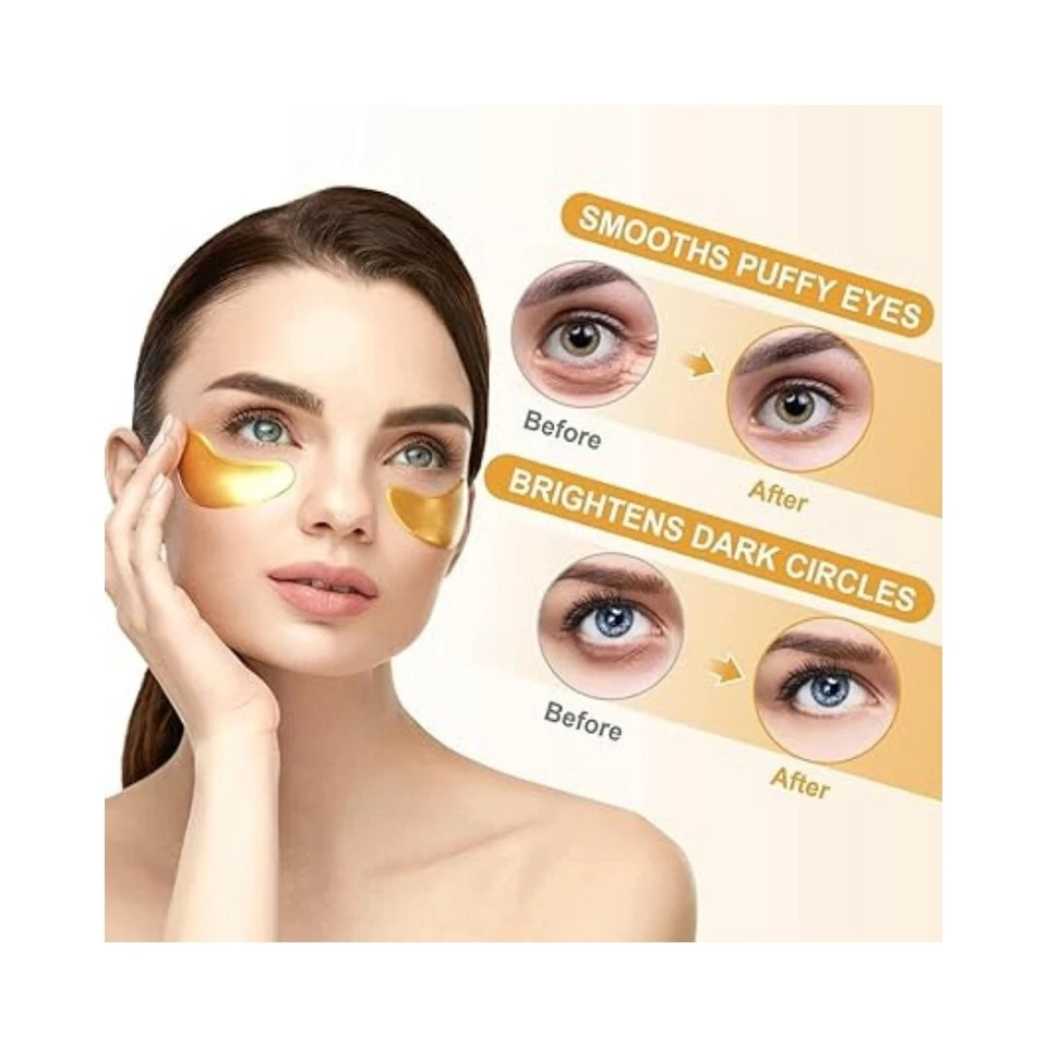 30 Pairs Dark Circle Gel Collagen Under Eye Patches Pad Mask Anti-Wrinkle Gold * - Image 4 of 4