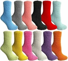 4 or 8 Pairs Cozy Fuzzy Fluffy Soft Warm Comfortable Women's Crew Socks