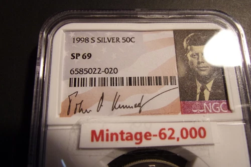 1998-S "RARE" Silver Kennedy Matte Finish Half Dollar NGC SP 69-Low Mntage!