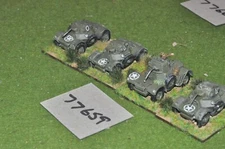 15mm WW2 / allied - 4 armoured cars - vehicle (77659)