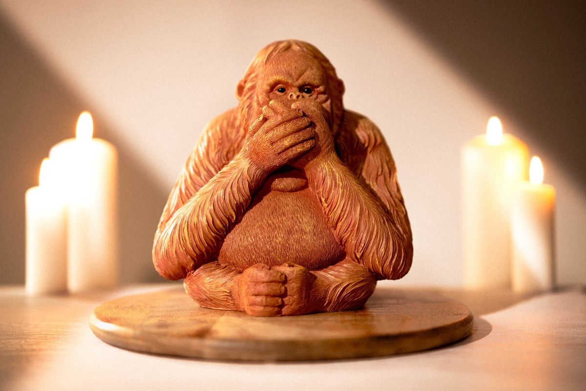 Monkey Garden Ornament Set 3pc See Hear Speak No Evil Outdoor