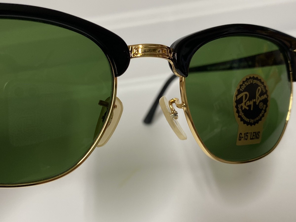 Ray-Ban Clubmaster Classic Sunglasses - Black and Gold Green Frames 56◽18-138 Sunglasses Ray-Ban RB3016 Clubmaster Classic | Free Shipping  main image 2