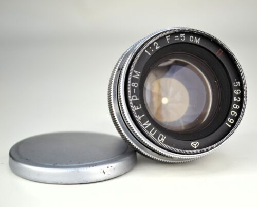 ¡REPARADO! PRIMER NÚMERO 1959 ROJO ""П"" URSS JUPITER-8M LENTE F2/50, MONTAJE KIEV-4 (2) - Imagen 2 de 8