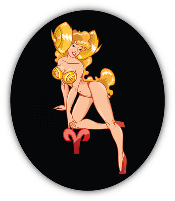 Aries Horoscope Sign Sexy Car Bumper Sticker Decal 4'' x 5''