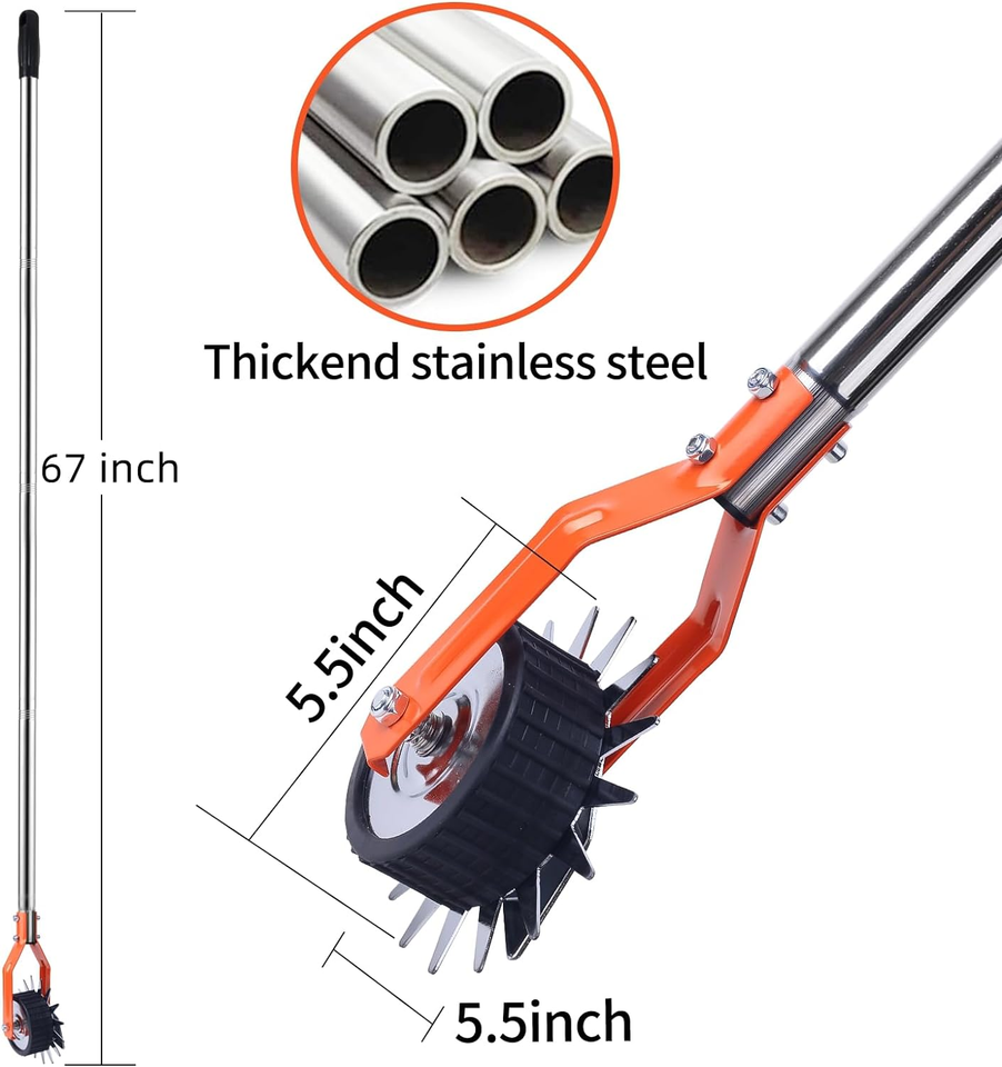 Sidewalk Manual Lawn Edger, Wheel Rotary Edger, Rotary Shear, Strong 4