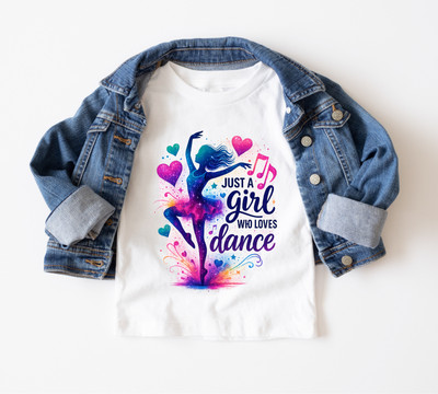 Just A Girl Who Loves Dance Shirt | Kids Ballet T-Shirt | Girls Dance Tee