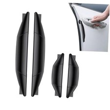 4PCS Car Door Anti-Collision Strips, Anti-Impact Car Door Edge Guards Black