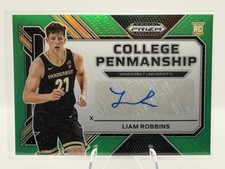 2023 Panini Prizm Draft Picks #CP-LRB Liam Robbins College Penmanship Green
