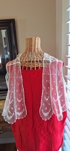 Rare Victorian  19th Century Ladies Cotton Net & Ebroidery Fancy  Over Blouse