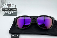 OAKLEY FROGSKINS MATTE BLACK VIOLET PURPLE AFTERMARKET POLARIZED SUNGLASSES NEW