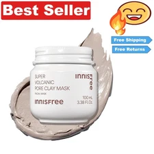 Korean AHA Volcanic Clay Mask for Gentle Pore Detox and Oil Control - 3.38 Oz