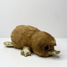 Ty Beanie Boos Perry Platyous Brown Gold Glitter Beanbag Plush Stuffed Animal 9"