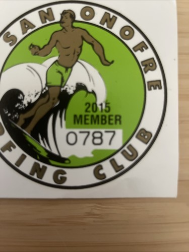 San OnofrSurfing Club 2015 Member San O Beach Vintage Surf Window Decal - Picture 2 of 4