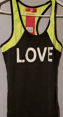 Leo Poldo LOVE Black Yellow Set Activewear  S/M Women Top and bottom 