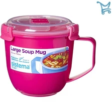 Soup Mug Plastic Large Capacity Assorted Microwave Safe Dishwasher Safe
