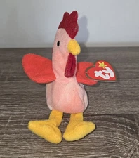 Teenie Beanie Babies - Strut the Rooster 1993 Rare Error Tag SEE DESCRIPTION