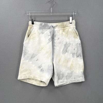 ZARA Tie Dye Sweat shorts Mens Small White Gray Olive Green Pull