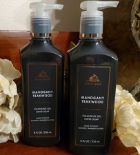 2 Pack Bath  Body Works White Barn Mahogany Teakwood Cleansing Gel Hand Soap