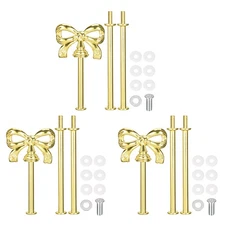 3 Set 3-Tier Cupcake Stand Hardware Fittings for Cake Stand Bow-Knot Gold