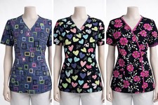 Lot 3 SB Scrubs Women  s Scrub Tops Size XS Medical Nurse Uniform Workwear Health