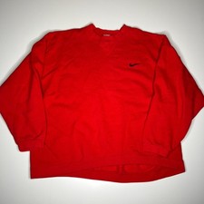 Vintage Nike Women’s Red Crewneck Sweatshirt Made in USA Size L Swoosh 90s USA