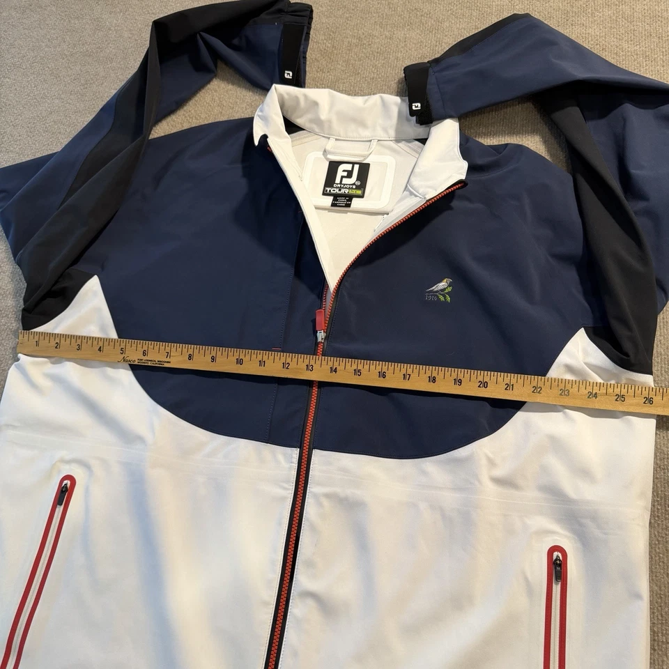 FootJoy DryJoys Tour LTS 雨白色/红色/海军蓝/黑色刺绣夹克男式 2XL — 第 4/4 张图片