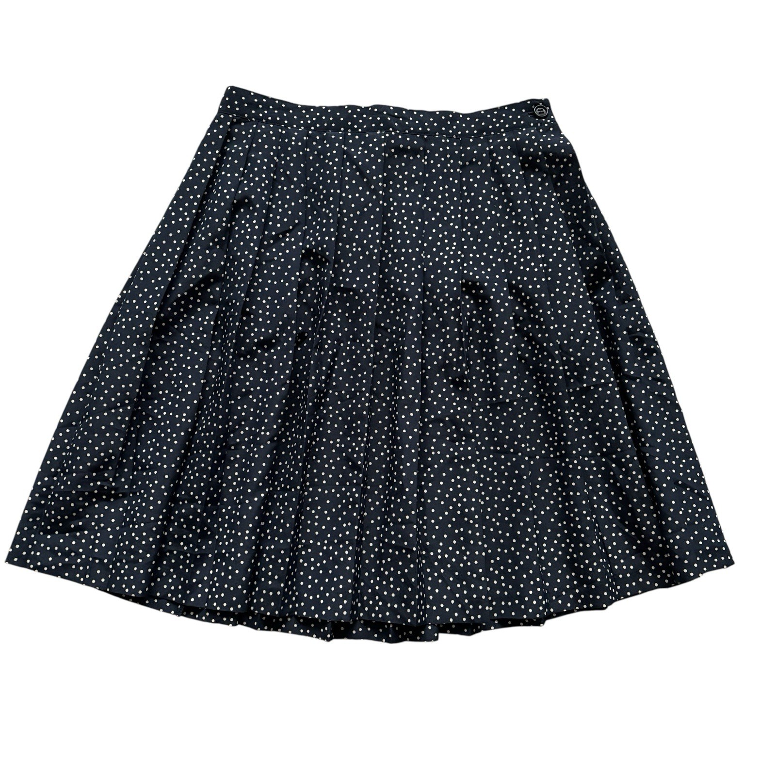 Vintage Skirt 80s Knee Length Dark Blue Spot Print Retro Boho Indie 10 image 2
