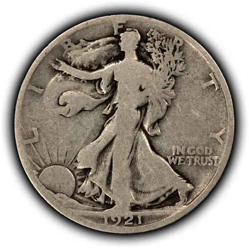 1921-D 50c Walking Liberty Silver Half Dollar - Good Key Date - SKU-Z6508