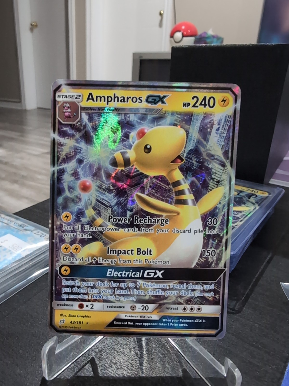 Ampharos GX - 43/181 - Ultra Rare Pokemon Sun & Moon: Team Up NM