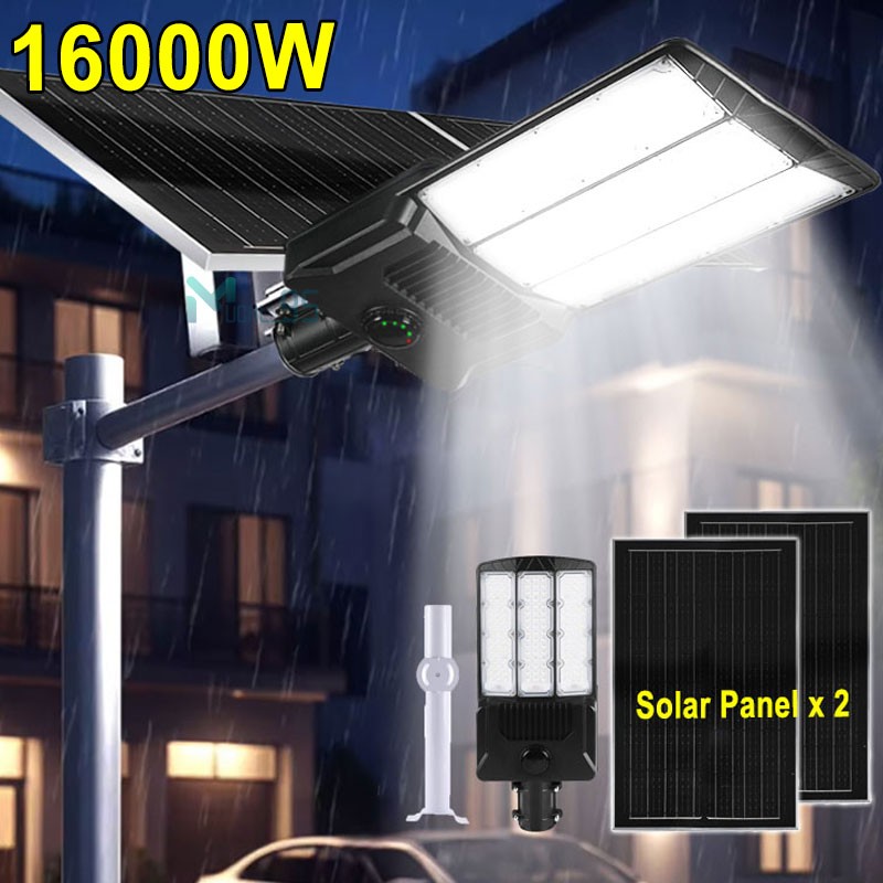 16000W Super Bright Commercial Solar Street Light Outdoor Road Dusk to Dawn Lamp