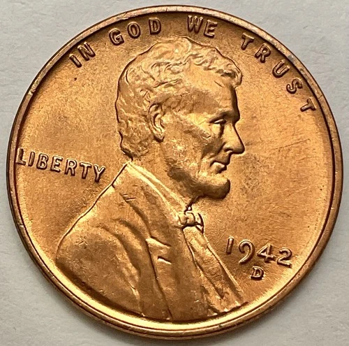 1942-D  Uncirculated BU Red RD - Lincoln Wheat Cent  ~ B796
