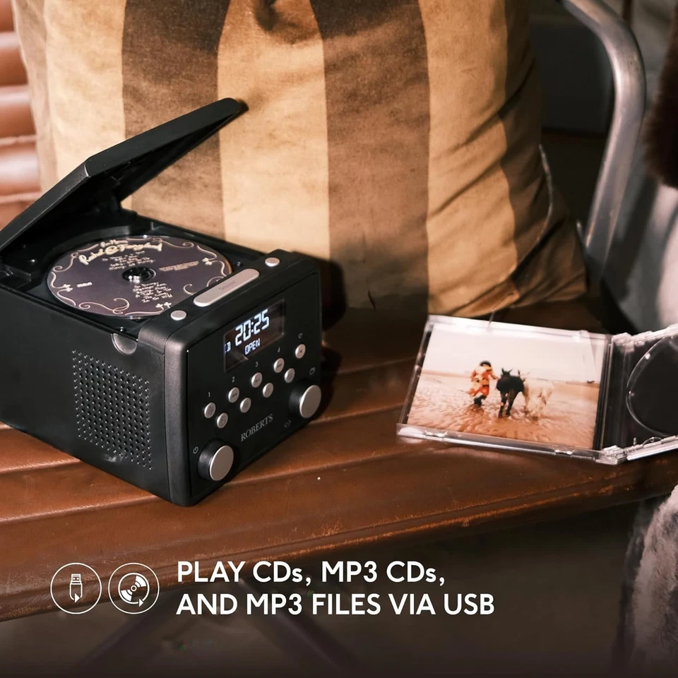 SOUND49 FM/DAB/DAB+ Digital Radio with Bluetooth, Alarms and CD Player, black - Image 2 of 4