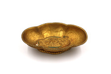 A Chinese Gilt Bronze Dish with Lobbed Form