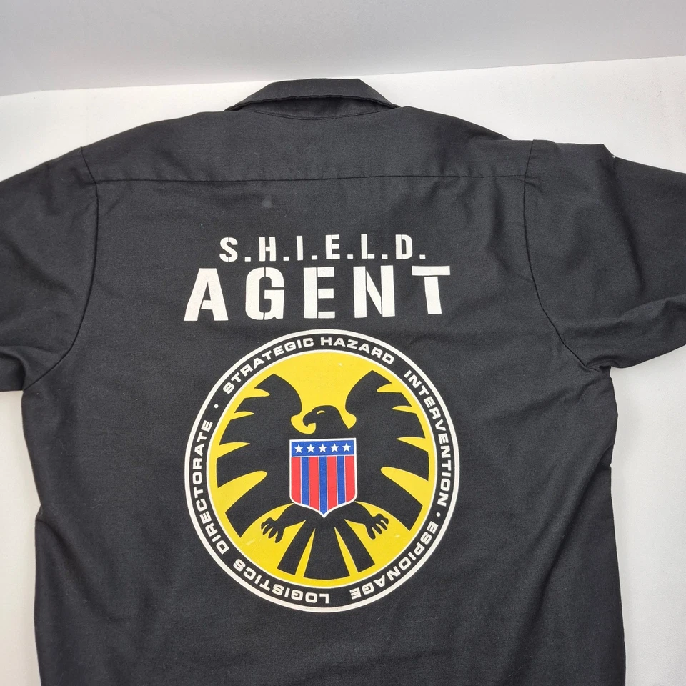 Marvel S.H.I.E.L.D. Camisa Agente S Negra Abotonada Disfraz Cosplay Vengadores MCU Foto 2 de 4
