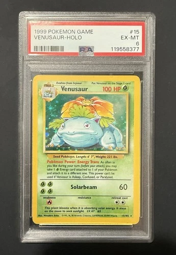 Venusaur Holo PSA6 Shadowless Base Set 015/102