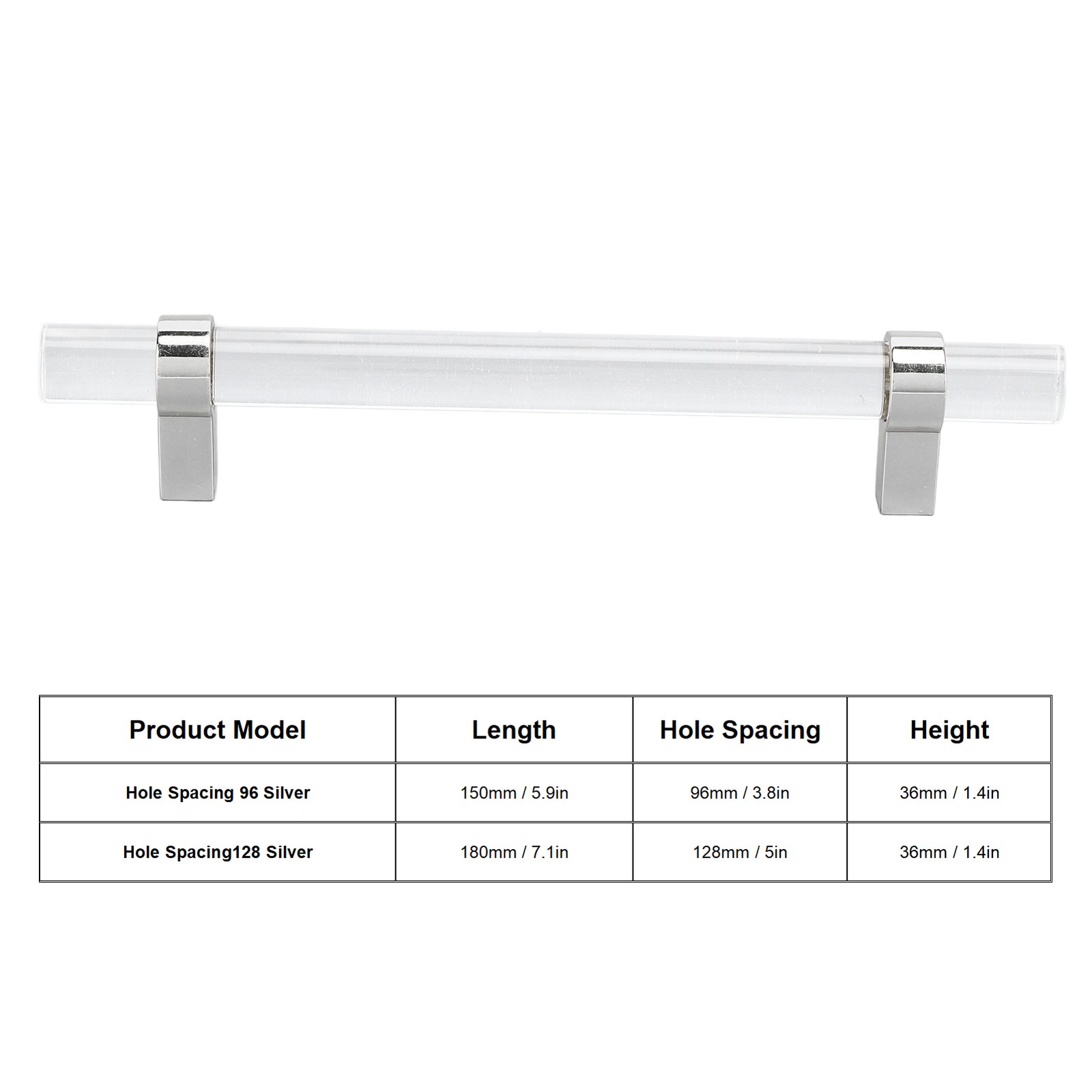 Crystal Acrylic Handle Modern Transparent Drawer Pull Handle For Closets Bookcas