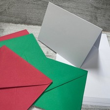 Christmas Card Blanks A6  & C6 Envelopes  - Print - Craft - Cards - Pack 20