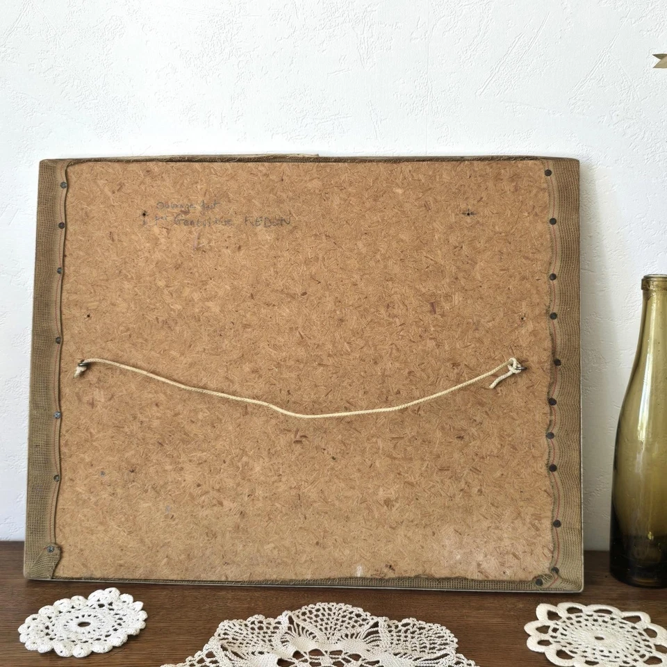 Tapisserie vintage coq brodé main – signée Geneviève Redon, déco rétro années 70 - Photo 2/4