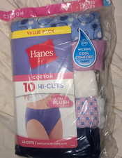 NEW 2014 HANES 10 Pack Hi Cut Womens Cotton Panties Underwear Misses 9