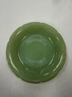 Vintage Anchor Hocking Fire King Jadeite Glass Saucer Embossed Flowers  6"