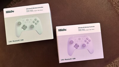 2x 8BitDo Ultimate 2C Wireless Controllers - Purple And Green