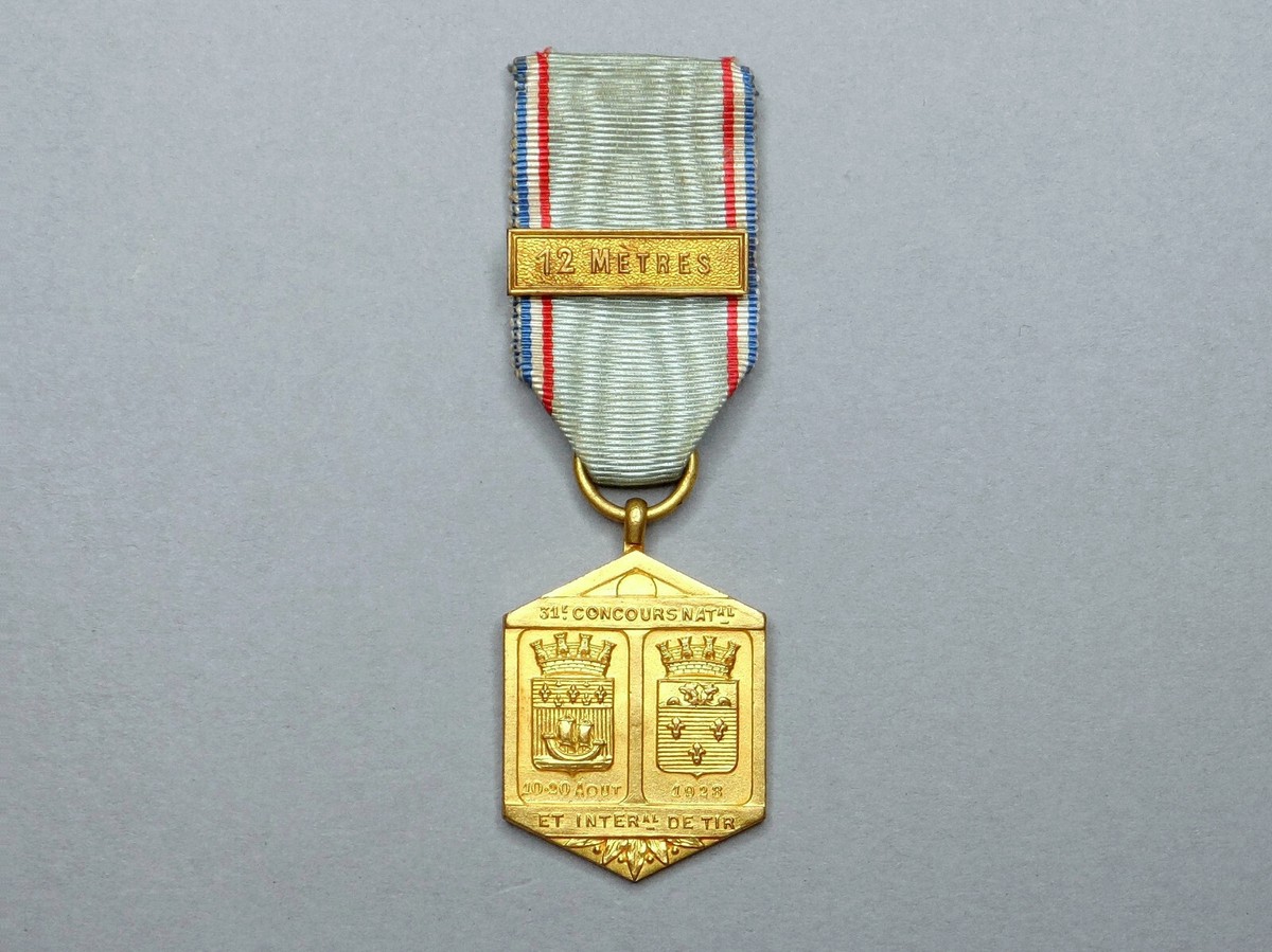 Médaille. 31 Concours national et international de tir 1928. Paris et  Versailles | eBay