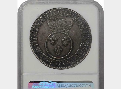 1717 C France Ecu NGC AU 53. KM-414.5 . Extremely Scarce Type - Picture 4 of 4