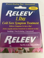 RELEEV • Just 1 DAY • Cold Sore Symptom Treatment • 0.20 oz (6mL) Exp: 04/2027