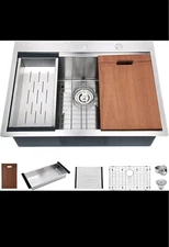 Davivy 33x22x10 Drop In Kitchen Sink With Accessories