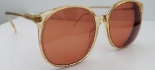 Vintage Pappagallo VIII Brown Translucent Round Horn-Rim Sunglasses FRAMES ONLY