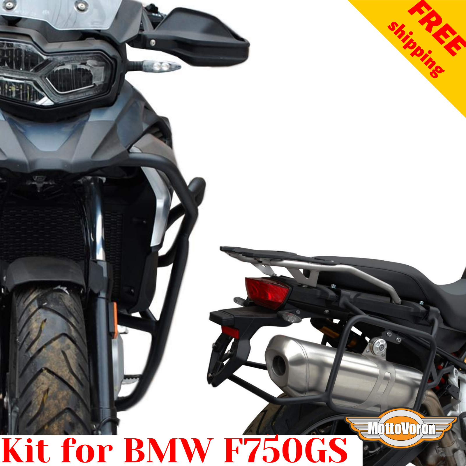 For BMW F750GS Crash bars Pannier rack F750 GS Side carriers Engine ...