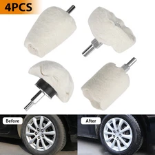 4PCS Car Polisher Polishing Buffing Pads Mop Wheel Drill Kit Aluminum Stainless